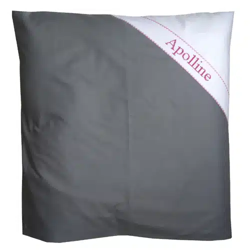 Taie d'oreiller brodée main personnalisable gris rose