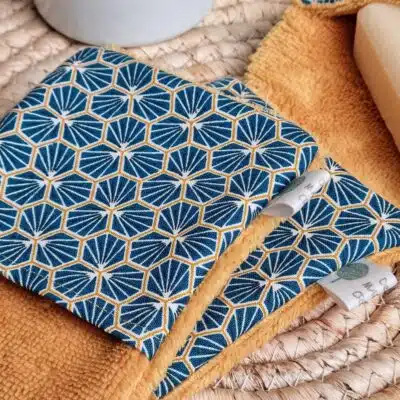 LOT DE 2 MINIS GANTS DE TOILETTE "SOLEIL"