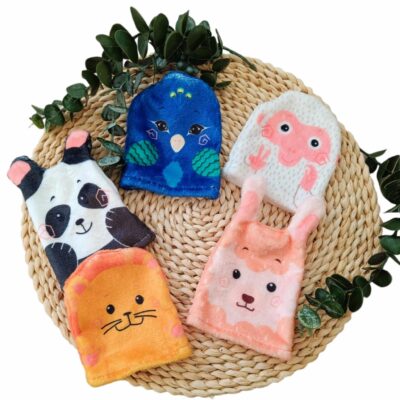 Gant de toilette enfant animaux du zoo