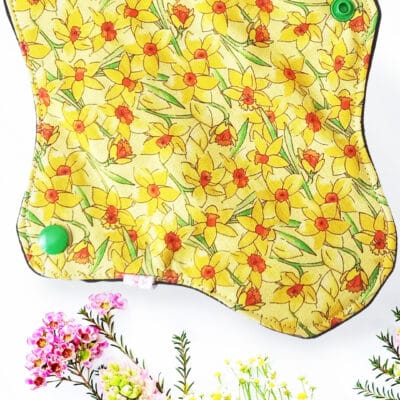 Serviette hygiénique lavable flux normaux - JONQUILLES (S) - Zéro déchet - shl - serviette périodique