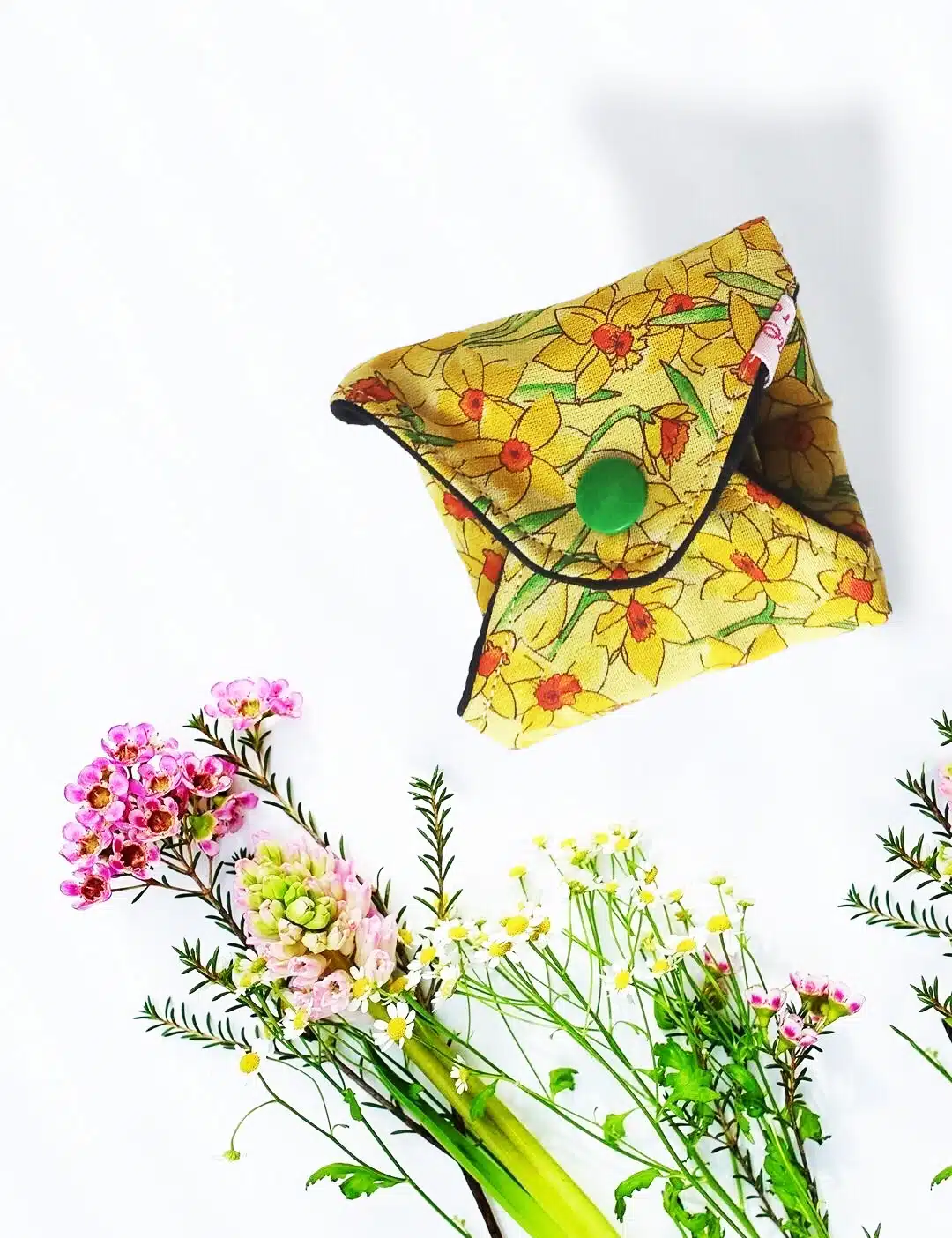 Serviette hygiénique lavable flux normaux - JONQUILLES (S) - Zéro déchet - shl - serviette périodique