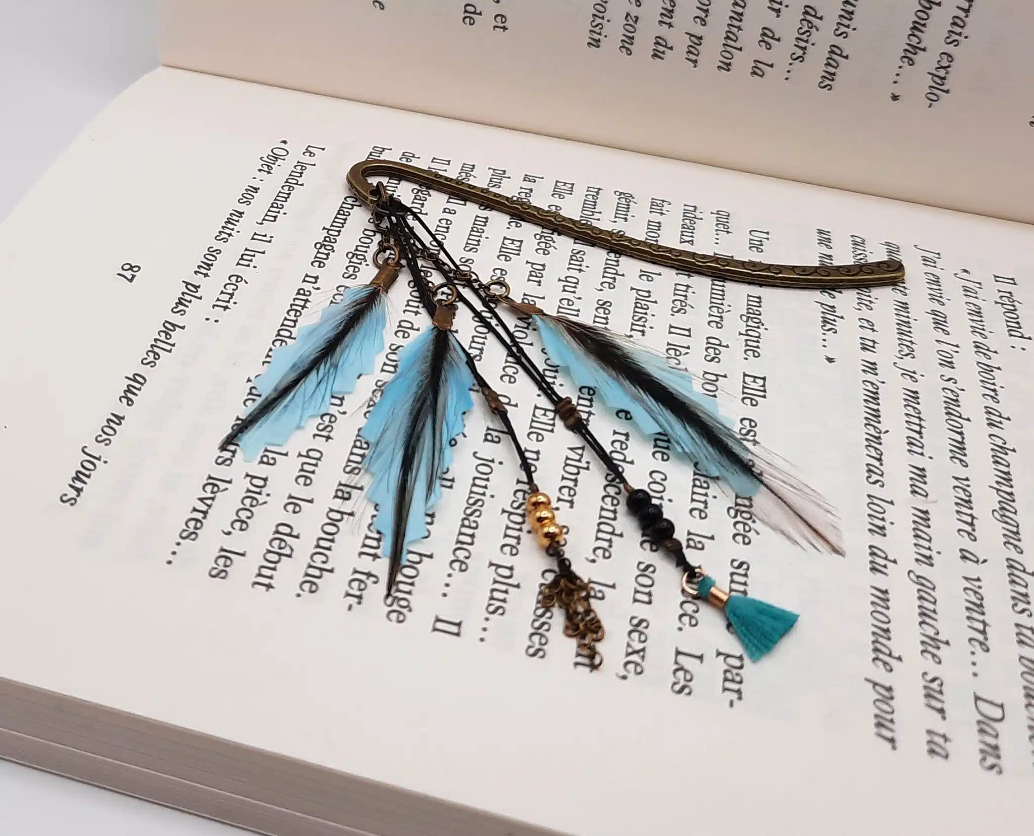Marque-pages "Plumes au Vent" et pompons – Image 2