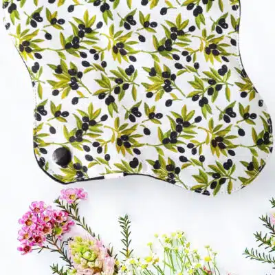 Serviette hygiénique lavable flux normaux - OLIVES (S) - Zéro déchet - shl - serviette périodique