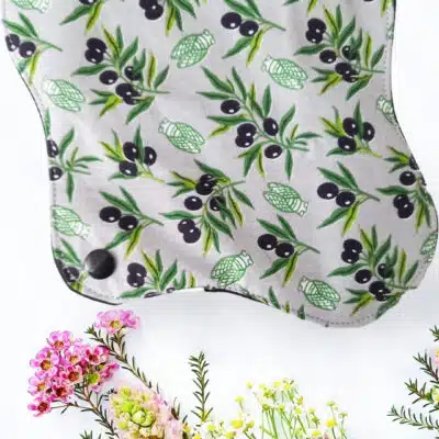 Serviette hygiénique lavable flux normaux - OLIVES (S) - Zéro déchet - shl - serviette périodique