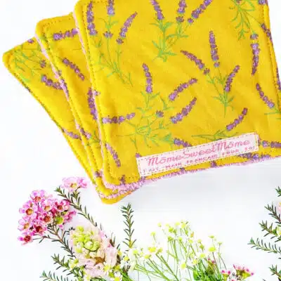 Grandes lingettes lavables LAVANDE (lot de 3) - Lingettes hygiéniques lavables et réutilisables - Papier hygiénique lavable et réutilisable