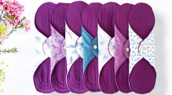 Pack 7 serviettes hygiéniques lavables GINKGO (xl / nuit et flux abondants) - serviettes menstruelles lavables - Zéro déchet - shl - serviettes périodiques