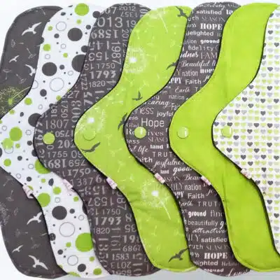 Pack 7 serviettes hygiéniques lavables PISSENLIT (xl / nuit et flux abondants) - serviettes menstruelles lavables - Zéro déchet - shl - serviettes périodiques