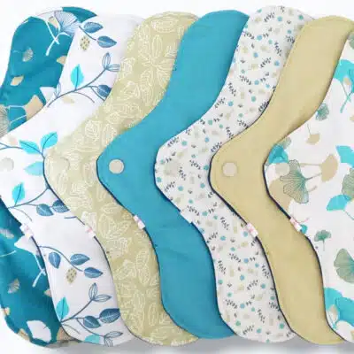 Pack 7 serviettes hygiéniques lavables GINKGO (xl / nuit et flux abondants) - serviettes menstruelles lavables - Zéro déchet - shl - serviettes périodiques