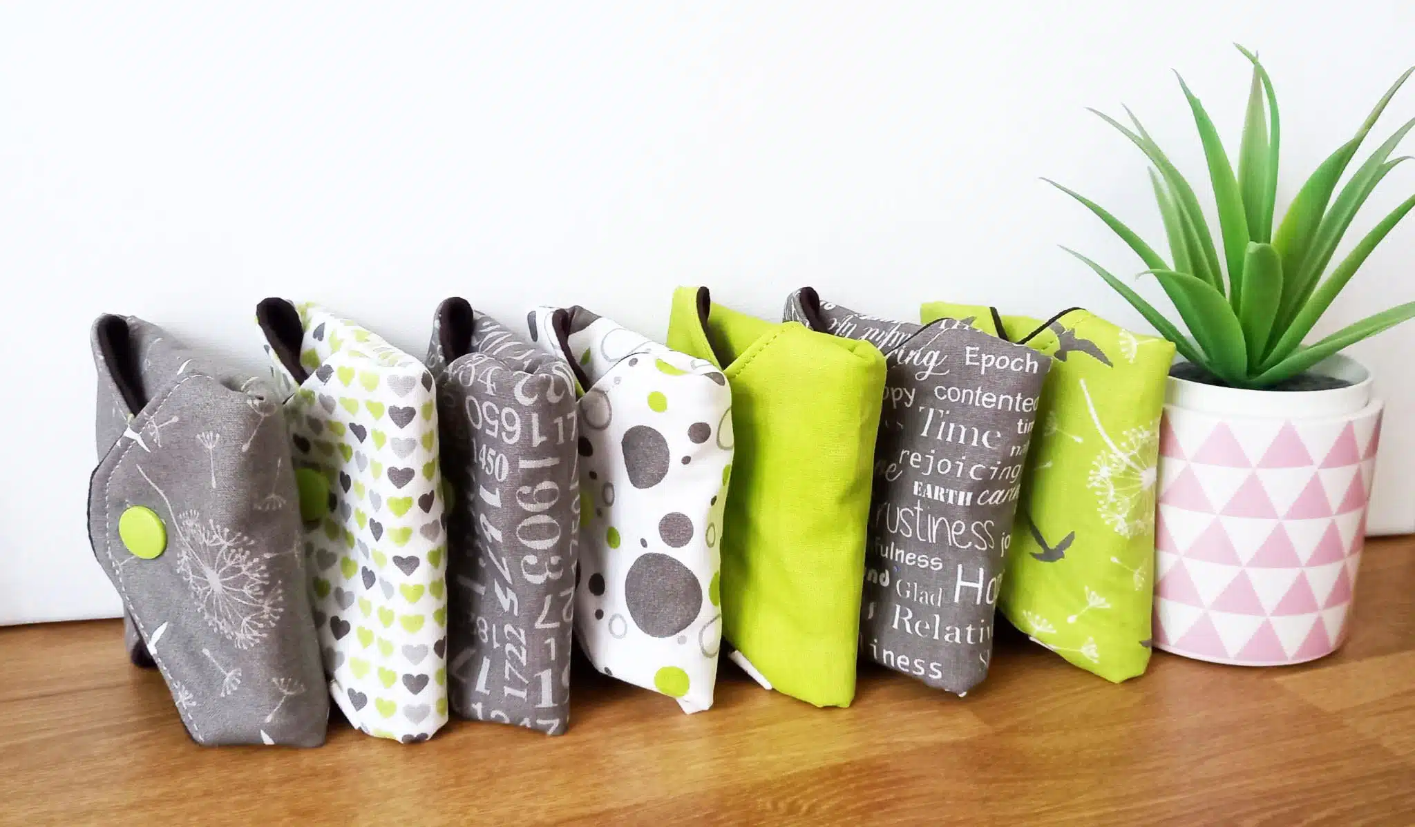 Pack 7 serviettes hygiéniques lavables PISSENLIT (M/ Flux normaux à moyens) - serviettes menstruelles lavables - serviettes menstruelles lavables - Zéro déchet - shl - serviettes périodiques