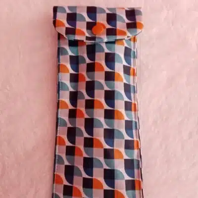 Etui pour brosse à dents et dentifrice imperméable motifs vintage bleus et orange