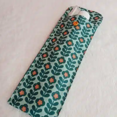 Etui pour brosse à dents et dentifrice imperméable motifs petites fleurs vertes