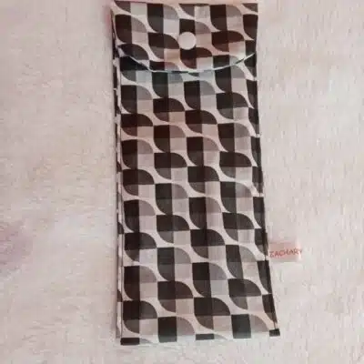 Etui pour brosse à dents et dentifrice imperméable motifs vintage noirs et gris