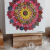 toile mandala rouge et rose