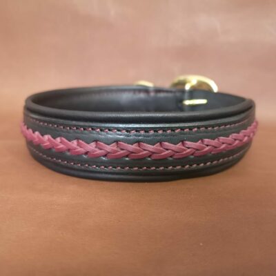 Collier en cuir tressé pour chien