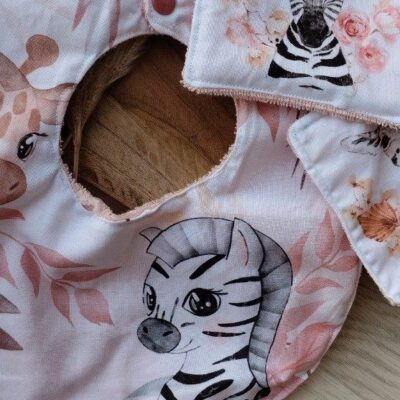Carte dents bébé - motif lion dans la savane - Sakura Création