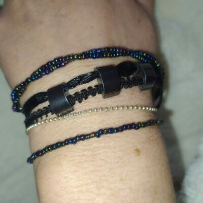 bracelet noir anthracite