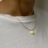 Collier pendentif brique de Lego® jaune pale