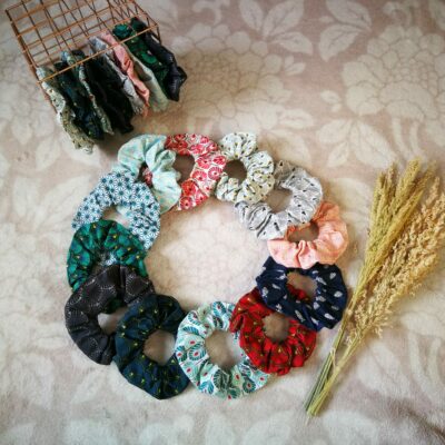 Chouchou en coton OekoTex à motifs graphiques