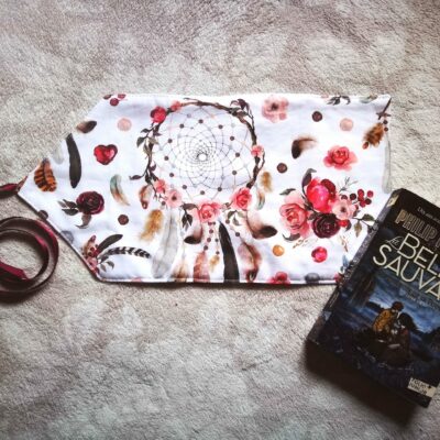 Couvre livre de poche en tissu à motif d'attrape rêve