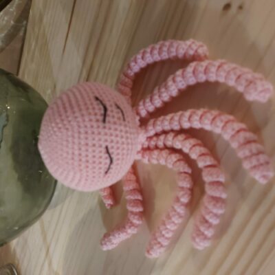 Doudou pieuvre rose