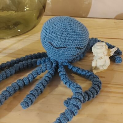 Doudou pieuvre bleue
