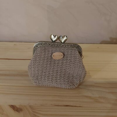 Porte-monnaies crochet beige