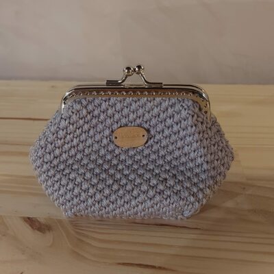 Porte-monnaies crochet gris clair (Copie)
