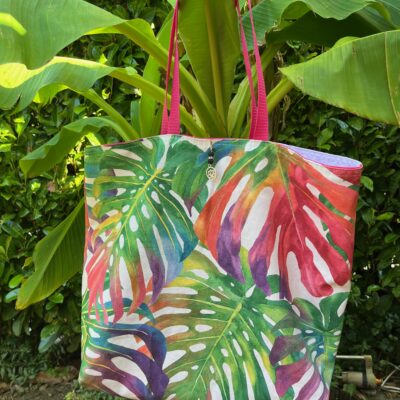 sac tote-bag tropical rose - LEELOA - fait main