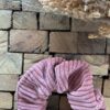 Chouchou scrunchie velours côtelé vieux rose