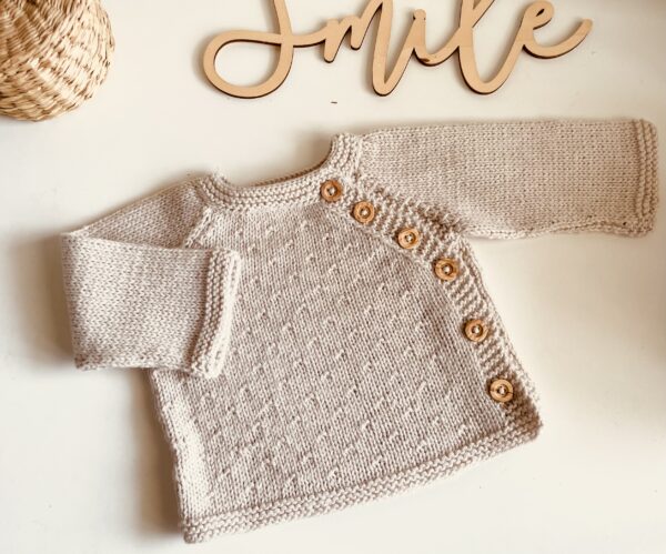 brassiere bébé en tricot coloris lin