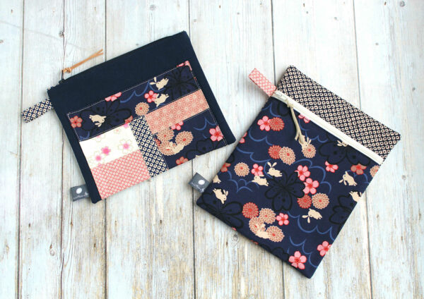 pochettes japonaises patchwork tissu lapin