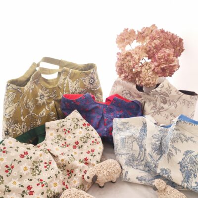 Sac en coton fait main- sac de rangement ou sac cadeau tissu