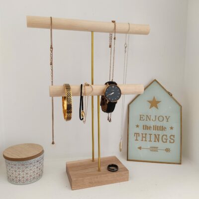 Porte bijoux en bois de hêtre, cadeau pour fêtes des mamans