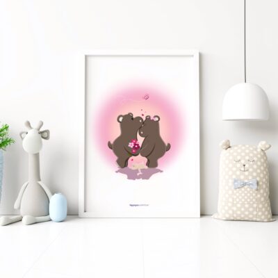 affiche decorative hippopotame hippopo sur le trone