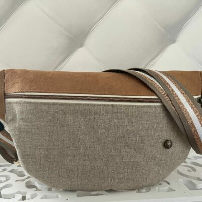 SAC BANANE LEELOA "CARAMEL - FAIT MAIN - PIECE UNIQUE