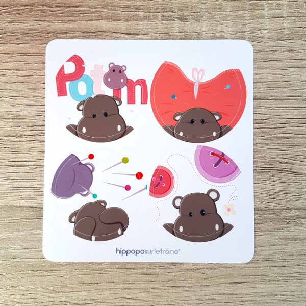 stickers hippopotame la couture de Potam Hippopo sur le trone