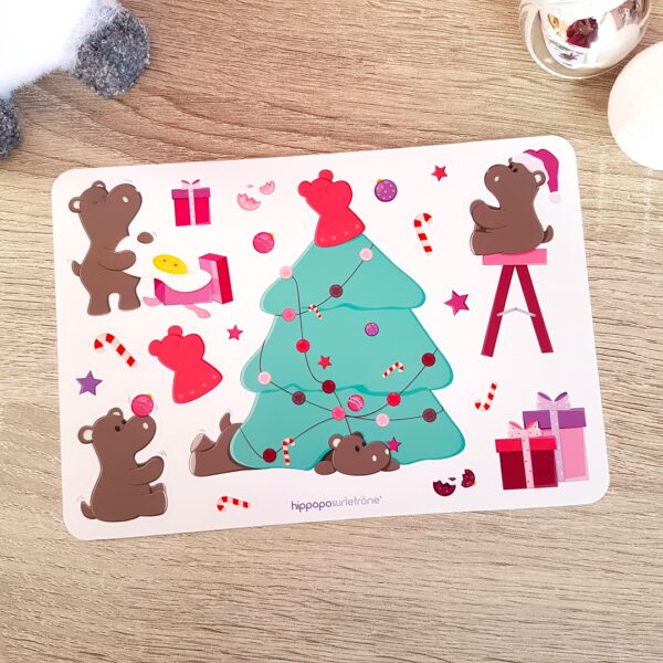 stickers hippopotame le sapin de noel de Potam Hippopo sur le trone