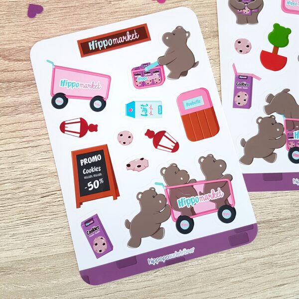 stickers hippopotame Hippomarket Hippopo sur le trone