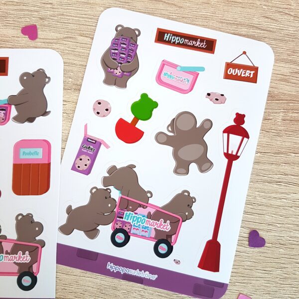 stickers hippopotame Hippomarket Hippopo sur le trone