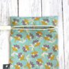 pochette coton enduit motif fleurs avec zip