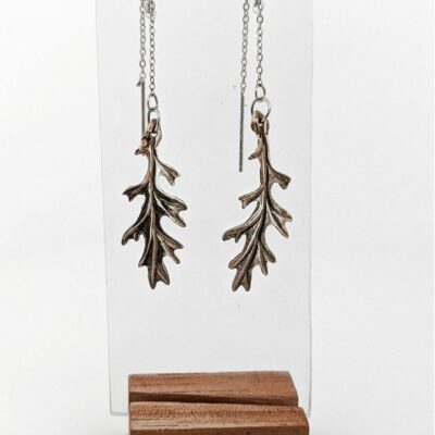 Boucles d'oreilles chaine feuille