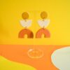 Boucles d'oreilles sunny orange et jaune de face