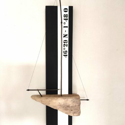 Tableau Voilier design bois flotté