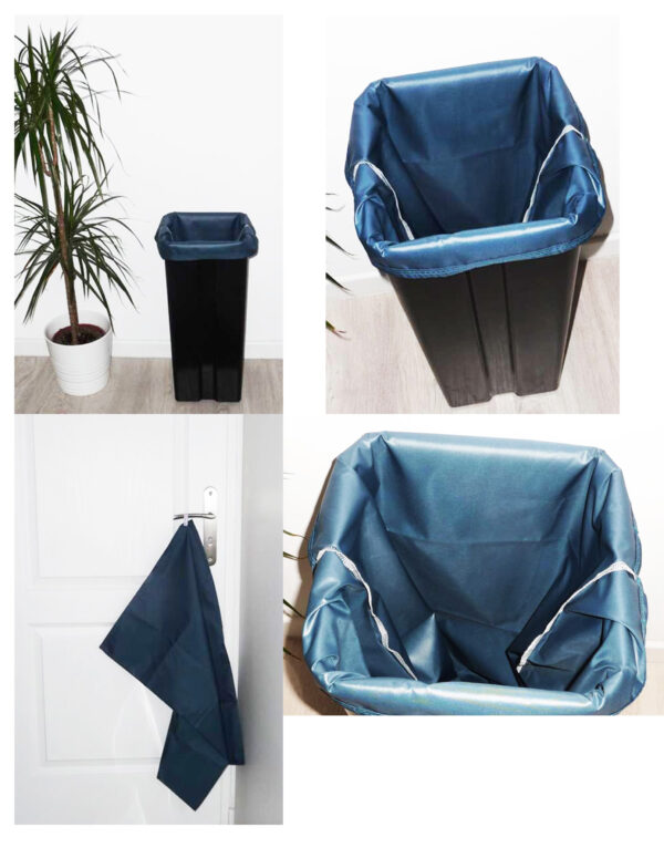 Sac poubelle lavable et réutilisable BLEU CANARD (40 L)