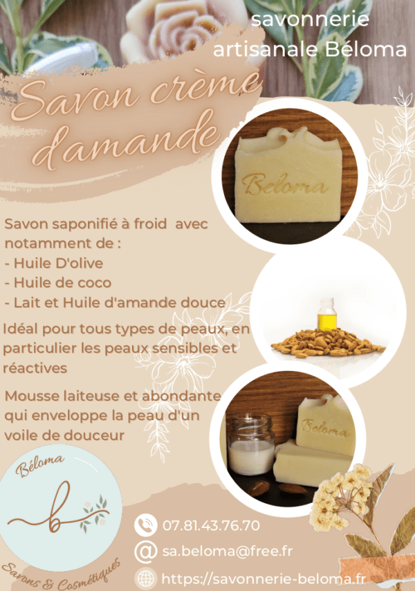 Fiche récapitulative Savon crème d'amande