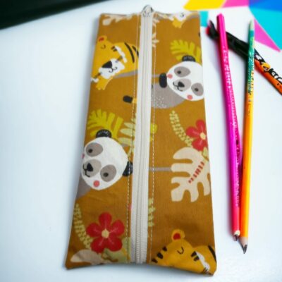 Trousse Plate Élastiquée en Coton Oeko-Tex® - Motif Animaux