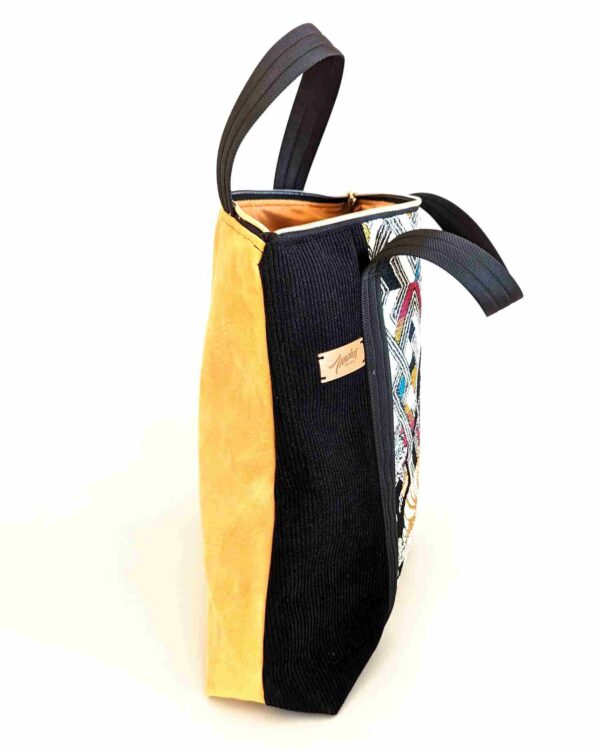 sac bicolore jaune et noir vue profil