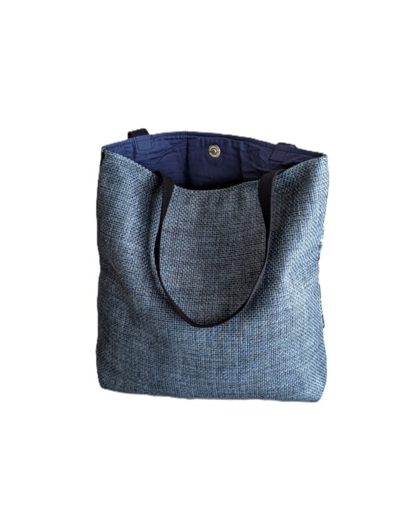 sac en toile bleu anses noires