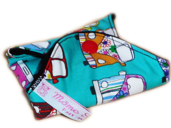 Serviette hygiénique lavable HIPPIE VANS (M : Flux moyens à normaux) - Zéro déchet - shl - serviette périodique ado fille femme - Hygiène intime féminine