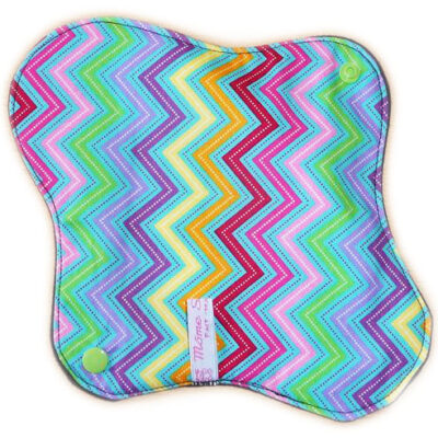 Serviette hygiénique lavable ZIG ZAG (M : Flux moyens à normaux) - Zéro déchet - shl - serviette périodique ado fille femme - Hygiène intime féminine